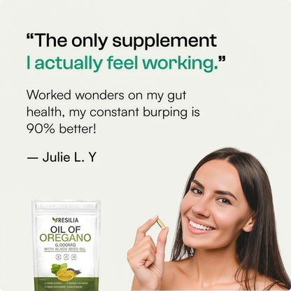 Resilia Oil Of Oregano Softgels with Black Seed Oil Non-GMO